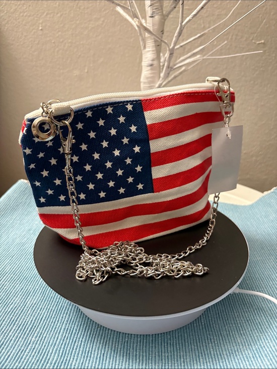 Handbags - American Flag Canvas Crossbody Bag - Red, White & Blue